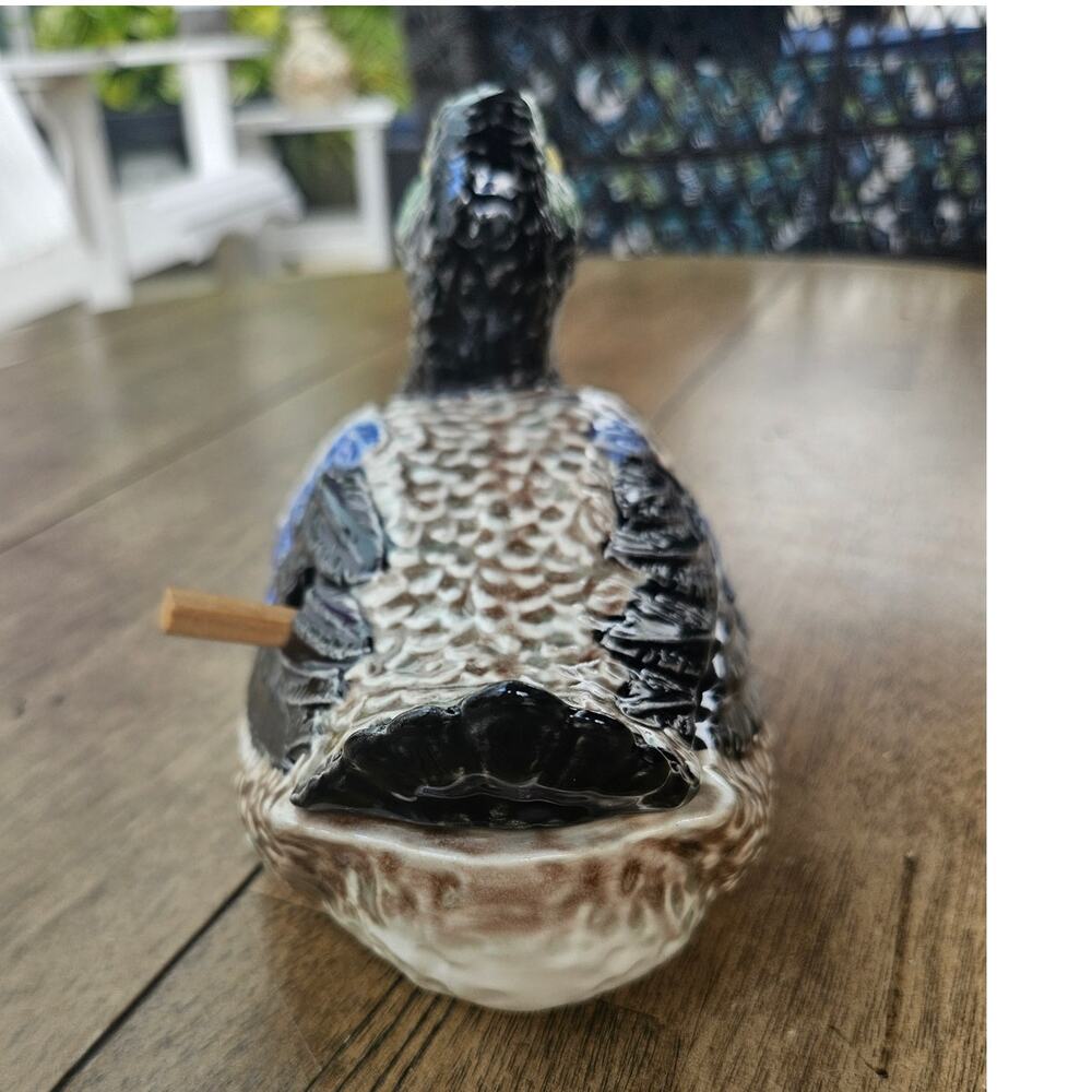 Condiment Server w/lid Duck Porcelain Bordallo Pinheiro Portugal 7x5.5x4.25" e50 - Picture 4 of 6